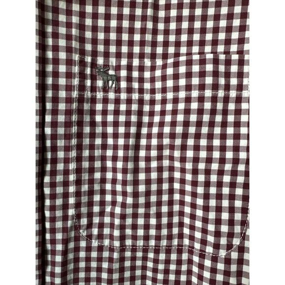 Abercrombie & Fitch Shirt Mens XXL Red White Check Button Down Muscle Preppy - Picture 4 of 5
